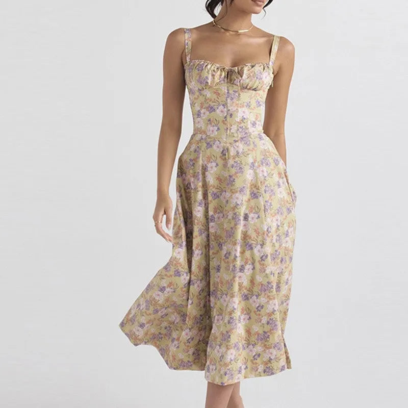 Floral Corset Midi